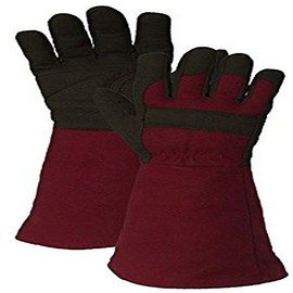 Comfort Pro Synthetic Leather Gauntlet Gardening Gloves, Burgundy/Green, X-Large