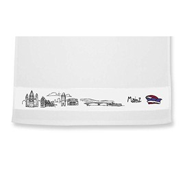 die stadtmeister Tea Towel Skyline Mainz - as a Gift for Meenzer and Fans of the Cathedral City or as a Mainz Souvenir
