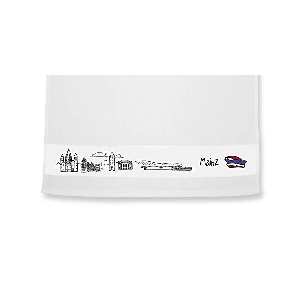die stadtmeister Tea Towel Skyline Mainz - as a Gift