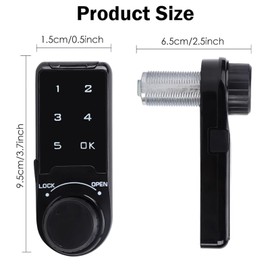 Code Security Lock Touch,VDHU Electronic Cabinet Deadbolt Lock,Digital Keypad Password Keyless Entry Key Access for Doors Coded Locker for Furniture,Hotel, Company, Factory (L=30)