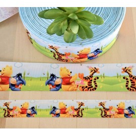 Unbranded 7/8, 1 & 1.5" (1 YD) Winnie The Pooh Grosgrain Ribbon Tigger Piglet Eeyore  - 1.5 Inch