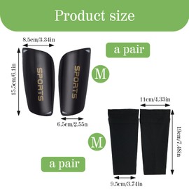 LIUYIDM Pack of 4 Football Shin Pads 8.5 x 15.5 cm with Knuckle Protection