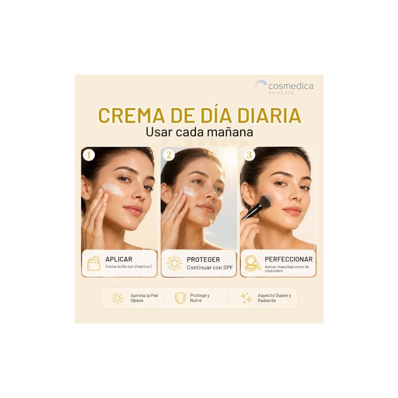 Cosmedica Skincare Crema Facial Vitamina Corrige Líneas Expresión Unifica Tono