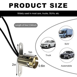 FSTURIOS 2PCS Car Bulb Socket, BA15D LED Bulb Light Lamp Holder with Wire Connector, LED Bulb Socket 2-Wires Adapter for Turn Signal Light Brake Light Tail Light, Car Accessories (Long)