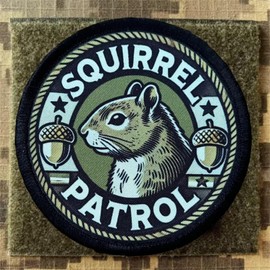 Velcro Patches Animal Velcro Funny Patches Cute Squirrel Patrol Velcro Military Tactical Patches for Clothing, Backpacks, Jackets, Jeans