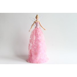 Gisela Graham 23cm Resin Fabric Snowflake Angel Tree Topper