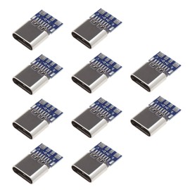 OTOTEC 10PCS 14pin USB 3.1 Type C Female Plug Socket Connector with PCB Board Receptacle Adapter to Solder Wire PCB Board Support Module