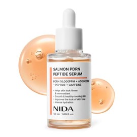 NIDA Salmon PDRN Peptide Serum | Salmon PDRN, Peptido, Adenosina, Cafeína | Piel firme y saludable, hidratación intensa | 1.69 fl.oz., 1.7 fl oz