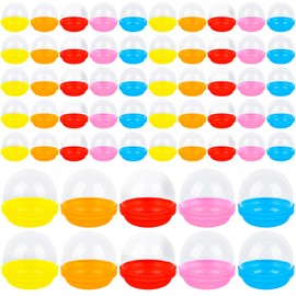 Kugliwa 84 Pcs Vending Machine Capsules Colorful Vending Machine Capsules Empty Acorn Capsules Bulk for Easter Basket Stuffers DIY Craft Prizes Party Favors, 7 Colors