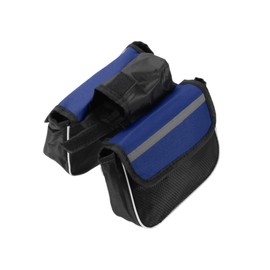 INFINAUTO Bike Frame Bag Bike Pannier Bag Waterproof Bike Rack Bag, Bicycle Front Frame Bag for Road Bike Mountain Bike Nylon Blue, 1pc