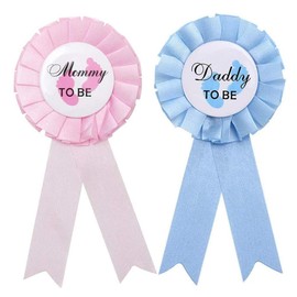 Bessy shop Pack of 2 gender button dad and mum will be tinplate badge pin gifts, baby tinplate badge pin with for new dad mum