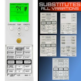 Replacement Remote Control for Fujitsu Air Condioners AR-REF1U AR-RED1U AR-REG1U AR-REY1U AR-REM1U AR-REF1E AR-REF2E AR-REA1E AR-REW1E AR-REF3E AR-REW3E AR-REA2E AR-REB1E AR-REW4E AR-REM4E AR-REB1E