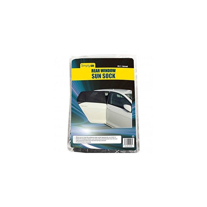 Simply SUN11 Pk2 Rear Window Sun Socks Curved, Pair of