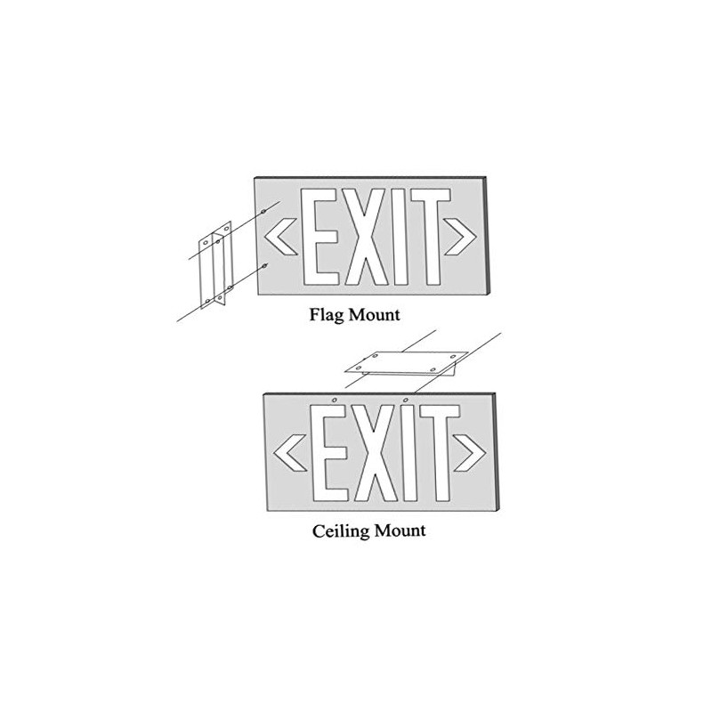 Glow-in-The-Dark Exit Sign White - UL924 Listed - Double-Sided -