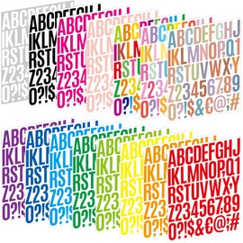 Letter Stickers 15 Sheets 750 PCS Alphabet Number Stickers 2 Inch Vinyl Self Adhesive Stick on Letters for Water Bottles Scrapbooking Cup Mailbox Crafts Bulletin Board Classroom Decor(Multicolor)