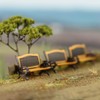Evemodel ZY35087OB 12pcs Model Train Platform Park Street Seat Bench