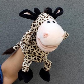 LOMTRATS Animal Hand Puppets for Kids, Toddlers, Includes Wolf, Tiger, Lion, Monkey with Legs, Perfect for Storytelling, Teaching, Preschool, Birthday Gift (Moving Open Mouths)