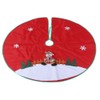 Red Flannelette Christmas Tree Skirt Base Floor Mat Apron Cover