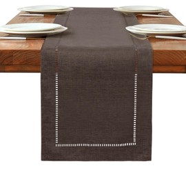 BAZIOE Linen Table Runner Brown Table Runner Washable Modern Table Runner Linen for Kitchen Dining Table Decoration,Restaurant,Christmas Party 13x72Inches
