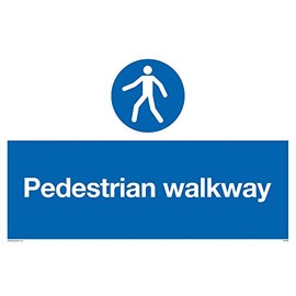 Viking Signs MA5289-A4L-1M "Pedestrian Walkway" Sign, 1 mm Plastic Semi-Rigid, 200 mm H x 300 mm W