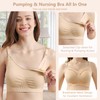 4HOW Pumping-Bra-Hands-Free Seamless-Wireless-Maternity-Bralette Padded Nursing Pumping Bra All in One