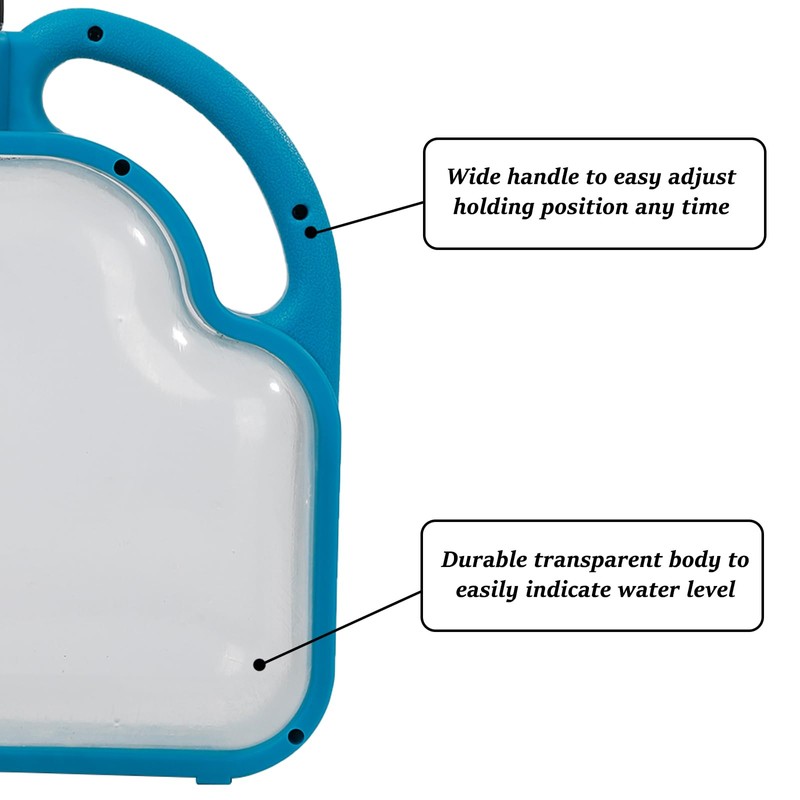 4L Foldable Clear Plastic Watering Can with Rotating Nozzle Long