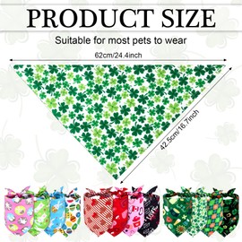 12Pcs Pet Bandanas,4 Valentine's Day Heart Dog Bandanas Triangle Dog Scarf,4 Easter Egg Rabbit Pattern Pink Dog Scarf,4 St. Patrick's Day Dog Collar Scarf,Pet Neckerchief for Pet Costume Accessories