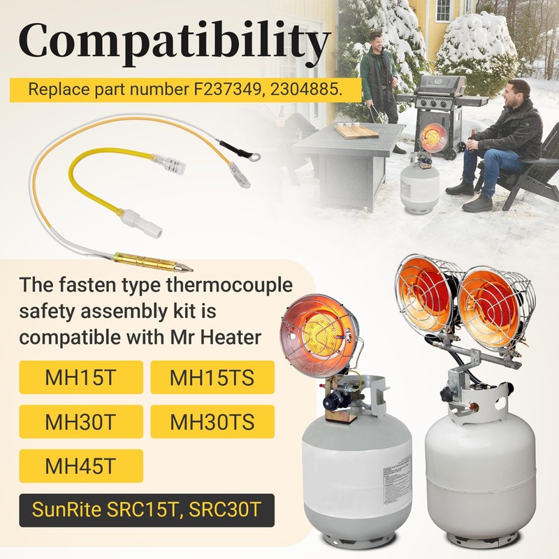 F237349 Propane Tank-Top Heater Thermocouple Safety Assembly Compatible with Mr.