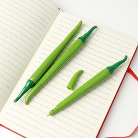 초록 고추 중성볼펜 10p세트(0.5mm) 필기볼펜 Green Pepper Neutral Ballpoint Pen Set (10pcs, 0.5mm) Writing Pen