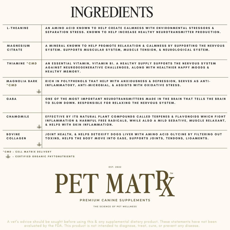 Pet MatRx Think Cognitive and Calming Supplement with Collagen and