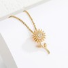 ISQ Sunflower Necklaces for Women, Spinning Gold Sunflower Pendant You