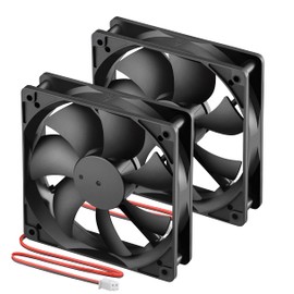 GDSTIME Dual 12V Fan,120mm x 25mm 12V DC Brushless Cooling Fan Muffin Fan Radiator Ventilateur,Computer PC Case Cooling, Dual Ball Bearings 2500RPM 2PIN