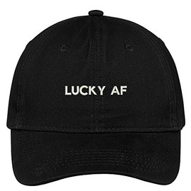 Trendy Apparel Shop Luck Af Embroidered Cap Premium Cotton Dad Hat - Black