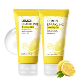 2PCS Lemon Sparkling Peeling Gel - Face Scrubber Exfoliator - Moisturizing Purifying Exfoliating Gel - Mild Cleasning Soft Scrub - Body & Face Exfoliator Scrubber - Facial Scrub exfoliator