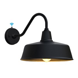 JOESA Dusk to Dawn Outdoor Farmhouse Barn Light, Waterproof, Rust Resistant Black Gooseneck Light for House Porch Garage…