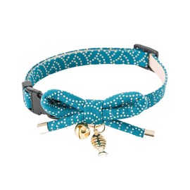 Necoichi Zen Fish Charm Cat Collar (Blue)