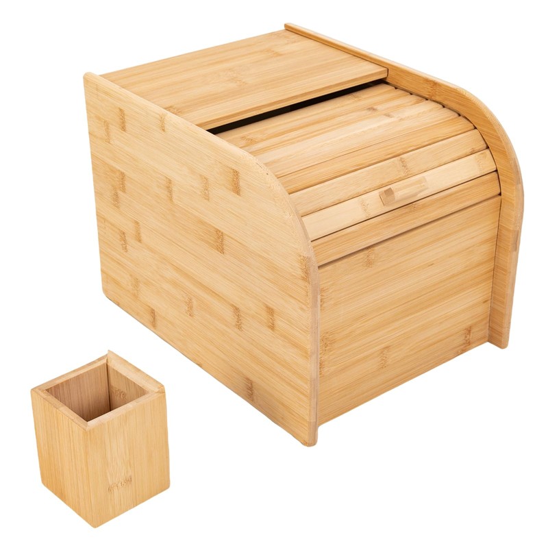 KONKENIE 10kg/22lbs Bamboo Rice Storage Container Wooden Cereal Grain Soybean