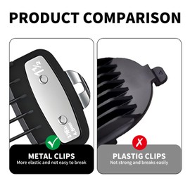 Wjelet 3Pcs Clipper Guards for Wahl, Replacement Hair Clipper Guide Combs with Metal Clip, Professional Cordless Clipper Cutting Guards Attachments