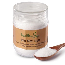 HealthAndYoga Jala Neti Salt Jar (300 gms or 10 oz) - Non-Iodised, Pure Grade Sodium Chloride -Safe Hygienic Saline Solution for Yogic Nasal Wash – Clears Blocked Mucus - Use with Neti Pots