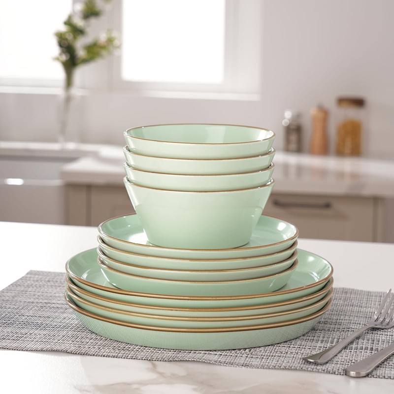 Famiware Saturn Dinnerware Sets, 12 Piece Dish Set, Plates and