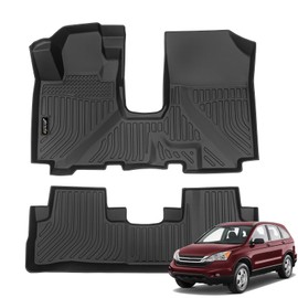 Jenofa-Floor Mats for Honda CRV 2007-2011 Floor Liner Waterproof All Weather Car Mats for CRV Durable High Edge Protection Custom Fit CR-V Accessories Black 1st 2nd Row