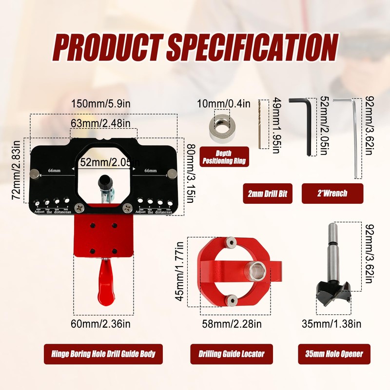 Hinge Drill 35 mm Concealed Hinge Gauge Hole Punch Hinge