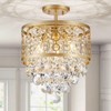 WUZUPS Crystal Drum Chandelier Flushmount Ceiling Light Modern Lighting Fixture