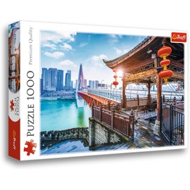 Trefl Chongqping, China 1000 Piece Jigsaw Puzzle Red 27"x19" Print, DIY Puzzle, Creative Fun, Classic Jigsaw for Adults and Children from 14 Years Old