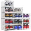 Seseno 12 Pack Shoe Organizer Storage Bins Clear Plastic Stackable