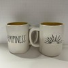 Rae Dunn HAPPINESS Mug - yellow inside - Ceramic
