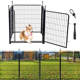 Getlay Tall Garden Fence,Wide Gate Low Threshold Fence for Garden, 36in(H) 4 Panels Total 8.9 Ft(L) Animal Barrier Fence,Flower Bed Fencing, Dog Fences Outdoor for Yard