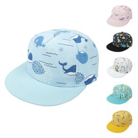 QIYIENDIAN Kids Baseball Cap Adjustable Caps Hat Sun Protection Toddler Sun Hats for Baby Girls Boys(Whale，2-4Y)