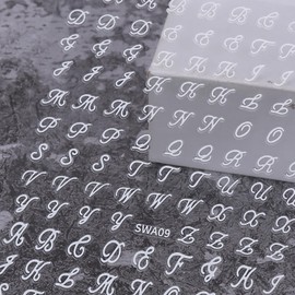 12 Sheet Letters Nail Stickers English Alphabet Nail Decals 3D Self-Adhesive Nail Art Stickers Gold Retro Letters Nail Sticker Manicure Decorations for Women DIY Acrylic Nails Art Supplies