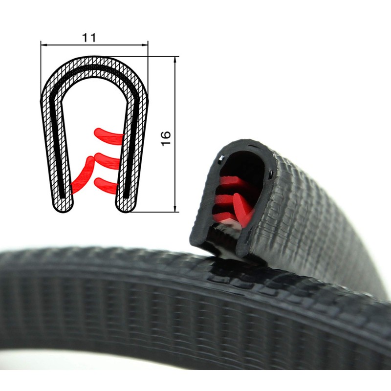 SMI-Kantenschutzprofi KS3-6S Edge Protection Profile – PVC Rubber Clamping Profile